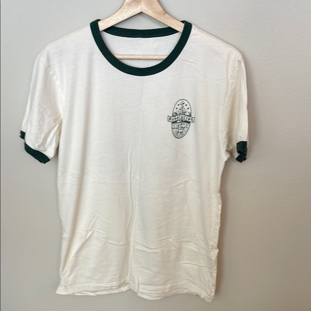 White and Green Men's T-Shirt